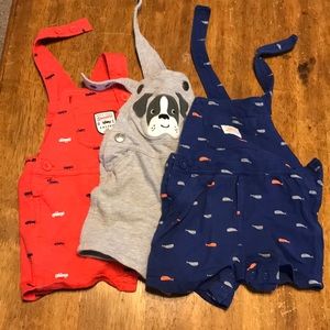 Lot of 3 Carter's overalls